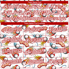 Load image into Gallery viewer, Custom White Red 3D Pattern Design Firely Bowling Authentic Baseball Jersey
