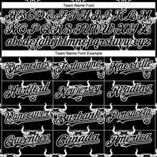 Load image into Gallery viewer, Custom Black White 3D Pattern Design Ox Authentic Baseball Jersey