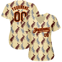 Load image into Gallery viewer, Custom City Cream Brown-Orange 3D Pattern Design Rabbit Authentic Baseball Jersey