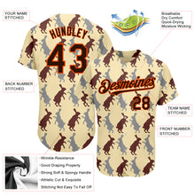 Load image into Gallery viewer, Custom City Cream Brown-Orange 3D Pattern Design Rabbit Authentic Baseball Jersey