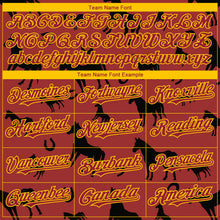 Load image into Gallery viewer, Custom Cardinal Yellow 3D Pattern Design Horse Authentic Baseball Jersey
