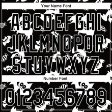 Load image into Gallery viewer, Custom Black White 3D Pattern Design Bat Authentic Baseball Jersey