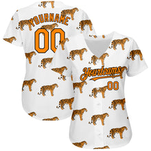 Load image into Gallery viewer, Custom White Bay Orange-Black 3D Pattern Design Tiger Authentic Baseball Jersey