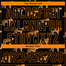 Load image into Gallery viewer, Custom Black Bay Orange 3D Pattern Design Tiger Authentic Baseball Jersey