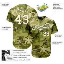 Load image into Gallery viewer, Custom Camo Cream-Olive 3D Skull Fashion Authentic Baseball Jersey
