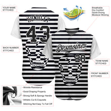 Load image into Gallery viewer, Custom White Black 3D Skull Fashion Authentic Baseball Jersey