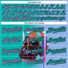 Load image into Gallery viewer, Custom Light Blue Aqua-Black 3D Skull Gradient Fashion Authentic Baseball Jersey