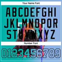 Load image into Gallery viewer, Custom Light Blue Aqua-Black 3D Skull Gradient Fashion Authentic Baseball Jersey