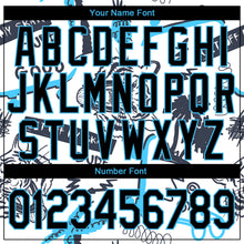 Load image into Gallery viewer, Custom Stitched White Black-Sky Blue 3D Pattern Design Tiger And Hawaii Palm Tree Sports Pullover Sweatshirt Hoodie