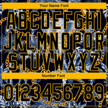 Load image into Gallery viewer, Custom Stitched Navy Black-Gold 3D Pattern Design Elephant And Tropical Palm Tree Sports Pullover Sweatshirt Hoodie