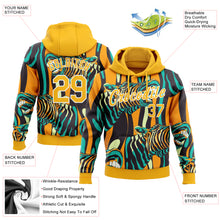 Load image into Gallery viewer, Custom Stitched Gold-White 3D Pattern Design Zebra Sports Pullover Sweatshirt Hoodie