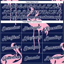 Load image into Gallery viewer, Custom Stitched Navy-White 3D Pattern Design Flamingo Sports Pullover Sweatshirt Hoodie