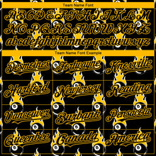 Load image into Gallery viewer, Custom Black Gold 3D Pattern Design Flaming Billiards Snooker 8 Ball Authentic Baseball Jersey