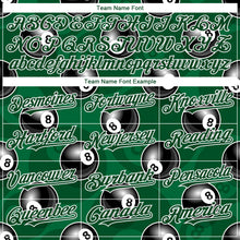 Load image into Gallery viewer, Custom Green White 3D Pattern Design Billiards Snooker 8 Ball Authentic Baseball Jersey