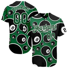 Load image into Gallery viewer, Custom Green White 3D Pattern Design Billiards Snooker 8 Ball Authentic Baseball Jersey