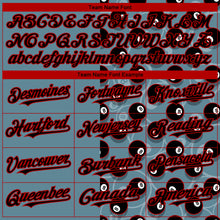 Load image into Gallery viewer, Custom Panther Blue Black-Red 3D Pattern Design Billiards Snooker 8 Ball Authentic Baseball Jersey