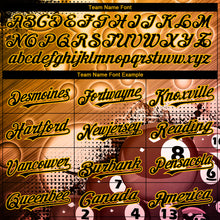 Load image into Gallery viewer, Custom Gold Black 3D Pattern Design Billiards Authentic Baseball Jersey