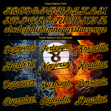 Load image into Gallery viewer, Custom Black Gold 3D Pattern Design Billiards Snooker 8 Ball Authentic Baseball Jersey