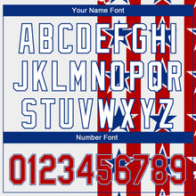 Load image into Gallery viewer, Custom White Red-Royal 3D American Flag Authentic Baseball Jersey