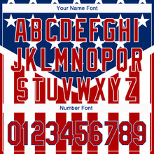 Load image into Gallery viewer, Custom Royal Red-White 3D American Flag Authentic Baseball Jersey