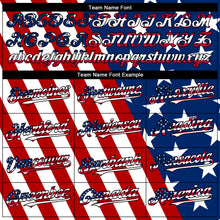 Load image into Gallery viewer, Custom Royal USA Flag Red-Black 3D Authentic Baseball Jersey