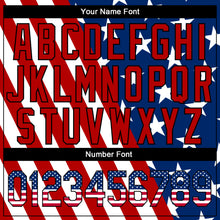 Load image into Gallery viewer, Custom Royal USA Flag Red-Black 3D Authentic Baseball Jersey