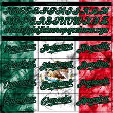 Load image into Gallery viewer, Custom White Red Kelly Green-Black 3D Mexican Flag Authentic Baseball Jersey