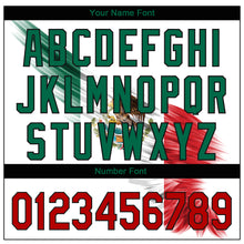 Load image into Gallery viewer, Custom White Red Kelly Green-Black 3D The Abstract Wing With Mexican Flag Authentic Baseball Jersey