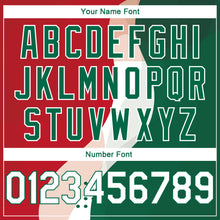 Load image into Gallery viewer, Custom Red White-Kelly Green 3D Mexico Authentic Basketball Jersey