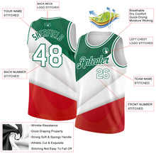 Load image into Gallery viewer, Custom Kelly Green White-Red 3D Mexico Authentic Basketball Jersey