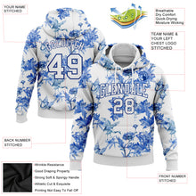 Load image into Gallery viewer, Custom Stitched White Royal 3D Pattern Design Heron And Flower Sports Pullover Sweatshirt Hoodie