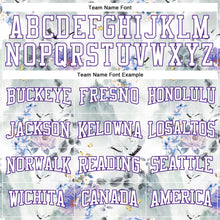 Load image into Gallery viewer, Custom Stitched White Purple 3D Pattern Design Crane And Flower Sports Pullover Sweatshirt Hoodie