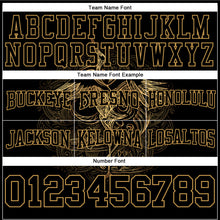 Load image into Gallery viewer, Custom Stitched Black Old Gold 3D Pattern Design Heron Sports Pullover Sweatshirt Hoodie