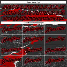 Load image into Gallery viewer, Custom Stitched Black Red 3D Pattern Design Torn Paper Style Sports Pullover Sweatshirt Hoodie