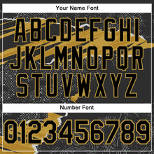 Load image into Gallery viewer, Custom Stitched Black Old Gold 3D Pattern Design Torn Paper Style Sports Pullover Sweatshirt Hoodie