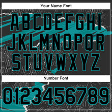 Load image into Gallery viewer, Custom Stitched Black Teal 3D Pattern Design Torn Paper Style Sports Pullover Sweatshirt Hoodie