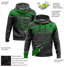 Load image into Gallery viewer, Custom Stitched Black Grass Green 3D Pattern Design Torn Paper Style Sports Pullover Sweatshirt Hoodie