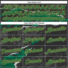 Load image into Gallery viewer, Custom Stitched Black Kelly Green-Old Gold 3D Pattern Design Torn Paper Style Sports Pullover Sweatshirt Hoodie