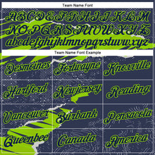 Load image into Gallery viewer, Custom Stitched Navy Neon Green 3D Pattern Design Torn Paper Style Sports Pullover Sweatshirt Hoodie