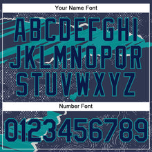 Load image into Gallery viewer, Custom Stitched Navy Teal 3D Pattern Design Torn Paper Style Sports Pullover Sweatshirt Hoodie