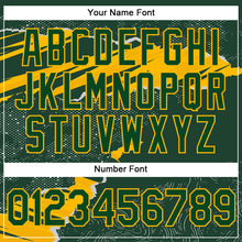 Load image into Gallery viewer, Custom Stitched Green Gold 3D Pattern Design Torn Paper Style Sports Pullover Sweatshirt Hoodie