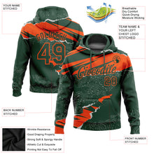 Load image into Gallery viewer, Custom Stitched Green Orange 3D Pattern Design Torn Paper Style Sports Pullover Sweatshirt Hoodie