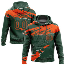 Load image into Gallery viewer, Custom Stitched Green Orange 3D Pattern Design Torn Paper Style Sports Pullover Sweatshirt Hoodie