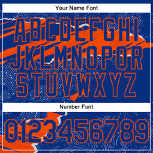 Load image into Gallery viewer, Custom Stitched Royal Orange 3D Pattern Design Torn Paper Style Sports Pullover Sweatshirt Hoodie