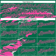 Load image into Gallery viewer, Custom Stitched Kelly Green Pink 3D Pattern Design Torn Paper Style Sports Pullover Sweatshirt Hoodie