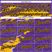 Load image into Gallery viewer, Custom Stitched Purple Black-Gold 3D Pattern Design Torn Paper Style Sports Pullover Sweatshirt Hoodie