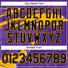 Load image into Gallery viewer, Custom Stitched Purple Black-Gold 3D Pattern Design Torn Paper Style Sports Pullover Sweatshirt Hoodie