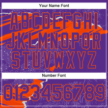 Load image into Gallery viewer, Custom Stitched Purple Orange 3D Pattern Design Torn Paper Style Sports Pullover Sweatshirt Hoodie