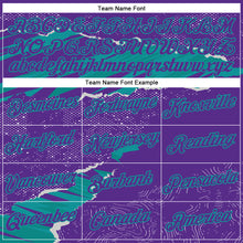 Load image into Gallery viewer, Custom Stitched Purple Teal 3D Pattern Design Torn Paper Style Sports Pullover Sweatshirt Hoodie