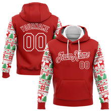 Load image into Gallery viewer, Custom Stitched Red White Christmas 3D Sports Pullover Sweatshirt Hoodie